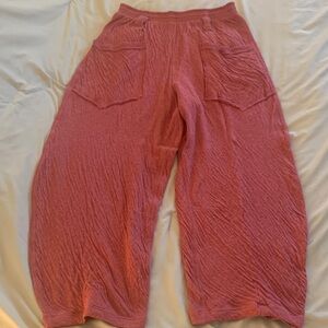 Free People Coral Wide-Leg Lounge Pants with Elastic Waist